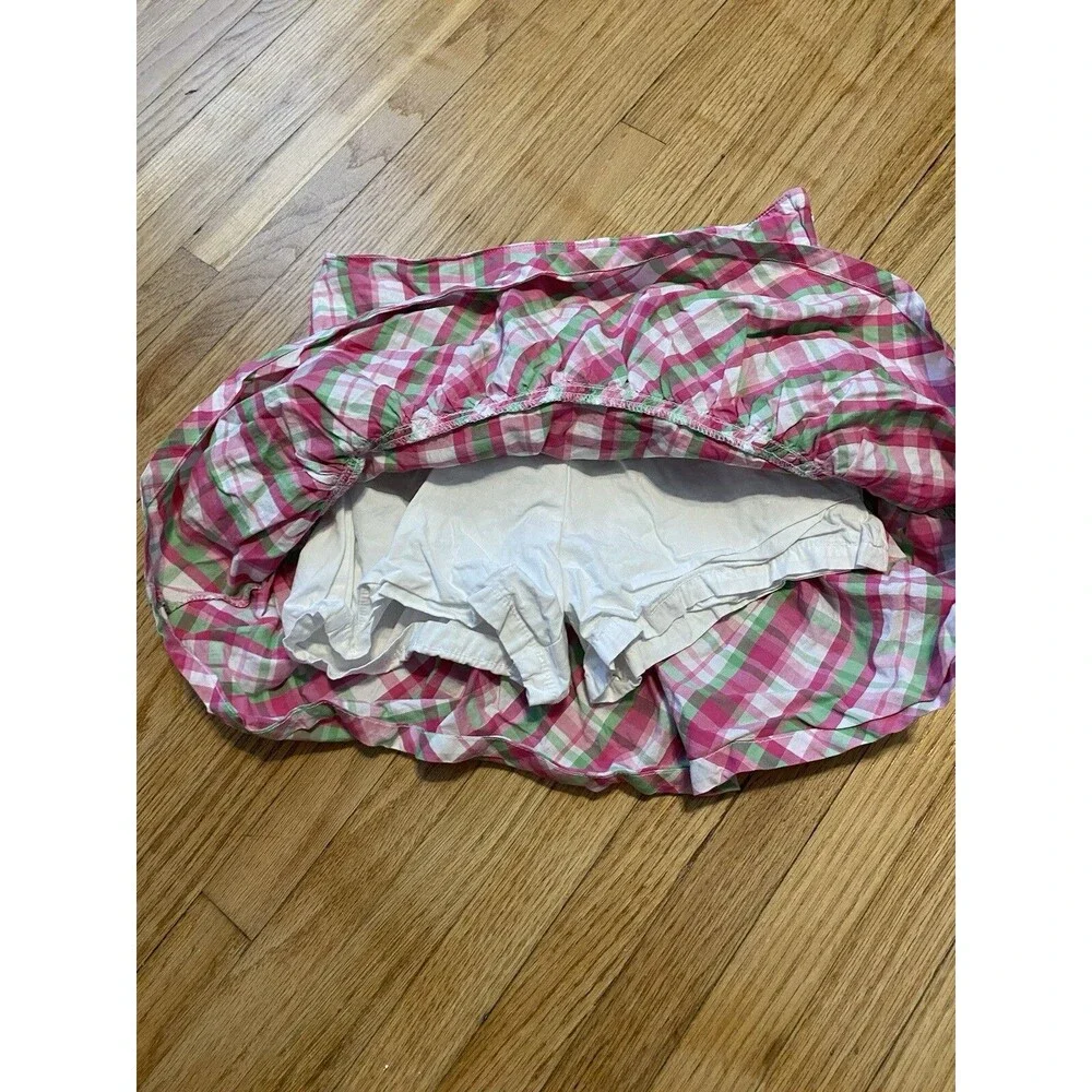 Gymboree Girl 8 Plaid Skort Green And Pink